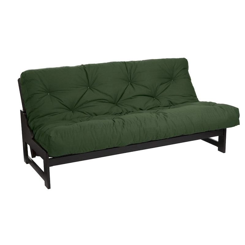 Matelas futon capitonné 5" grand lit bicolore avec housse en coton et garnissage en mousse – 2 places