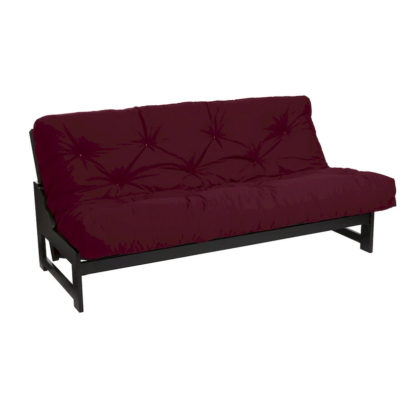 Matelas futon capitonné 5" grand lit bicolore avec housse en coton et garnissage en mousse – 2 places