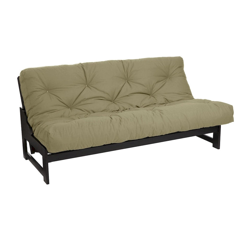 Matelas futon capitonné 5" grand lit bicolore avec housse en coton et garnissage en mousse – 2 places