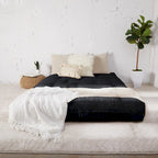 Matelas futon capitonné 5" grand lit bicolore avec housse en coton et garnissage en mousse – 2 places
