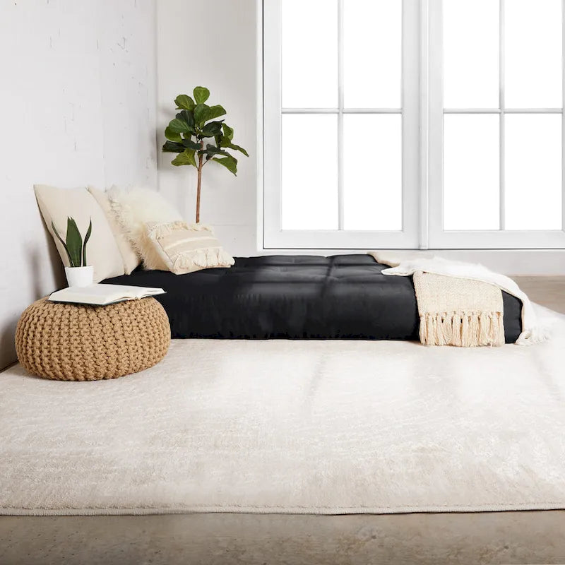 Matelas futon capitonné 5" grand lit bicolore avec housse en coton et garnissage en mousse – 2 places