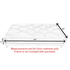 Matelas futon capitonné 5" grand lit bicolore avec housse en coton et garnissage en mousse – 2 places