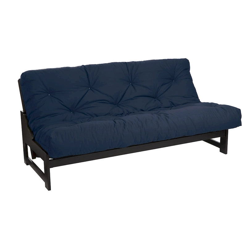 Matelas futon capitonné 5" grand lit bicolore avec housse en coton et garnissage en mousse – 2 places