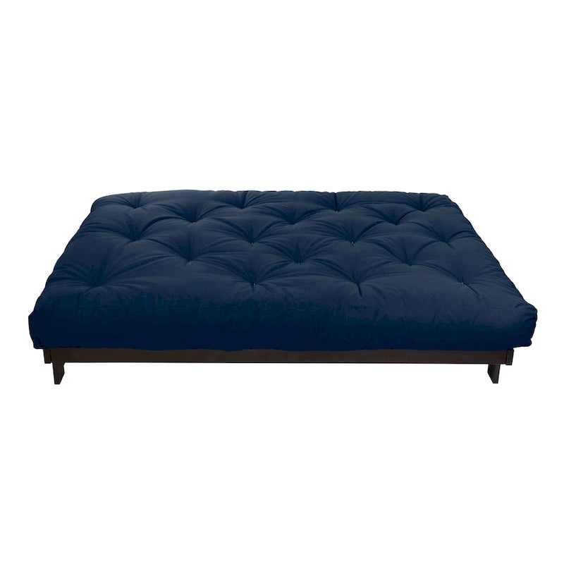 Matelas futon capitonné 5" grand lit bicolore avec housse en coton et garnissage en mousse – 2 places