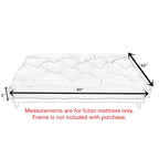 Matelas futon capitonné 5" grand lit bicolore avec housse en coton et garnissage en mousse – 2 places