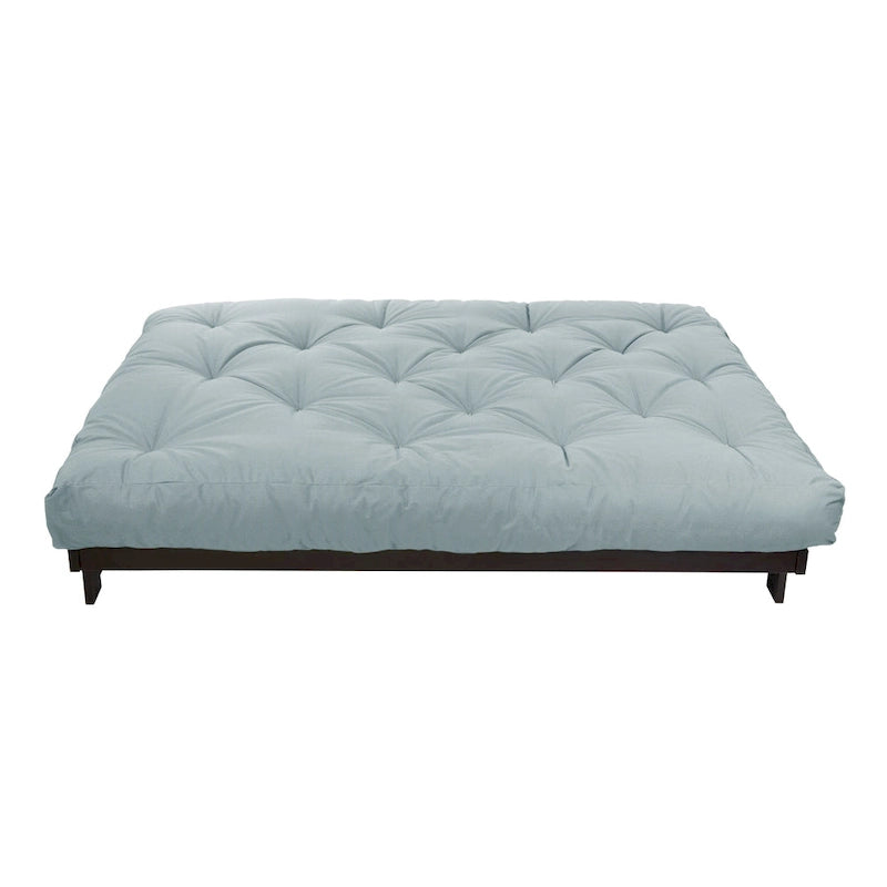 Matelas futon capitonné 5" grand lit bicolore avec housse en coton et garnissage en mousse – 2 places