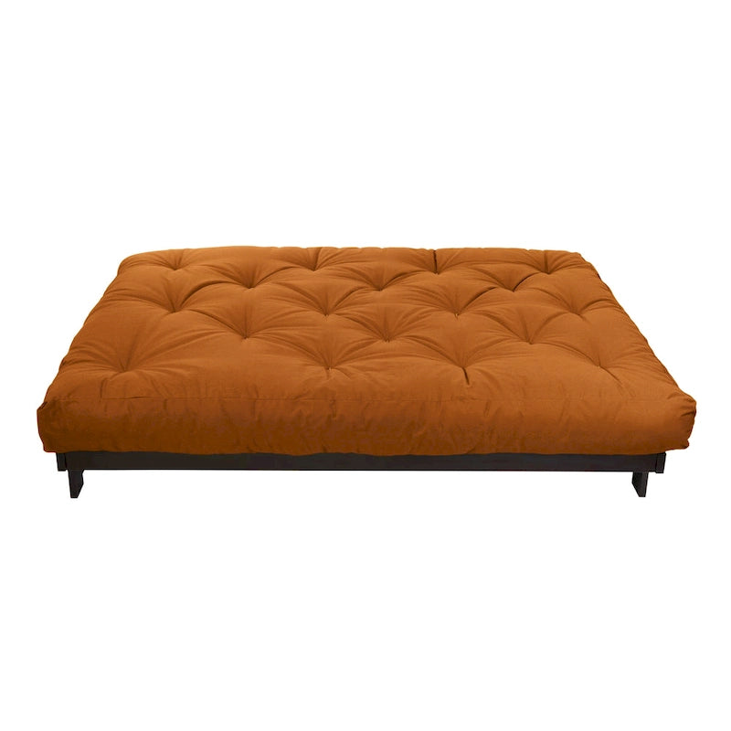 Matelas futon capitonné 5" grand lit bicolore avec housse en coton et garnissage en mousse – 2 places