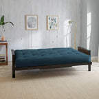 Matelas futon capitonné 5" grand lit bicolore avec housse en coton et garnissage en mousse – 2 places