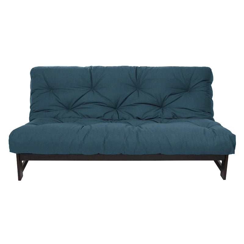 Matelas futon capitonné 5" grand lit bicolore avec housse en coton et garnissage en mousse – 2 places