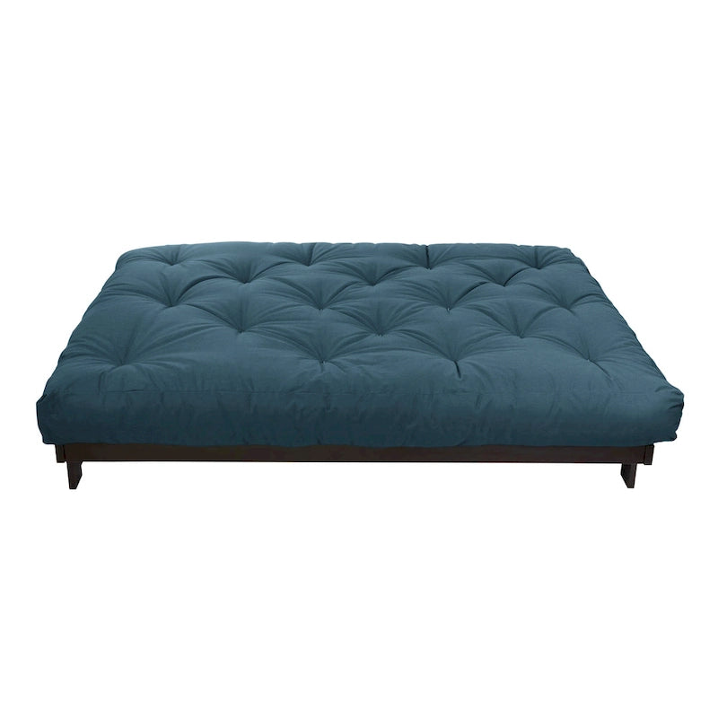 Matelas futon capitonné 5" grand lit bicolore avec housse en coton et garnissage en mousse – 2 places