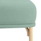 Pouf en velours crème, bleu océan et mauve avec pieds en bois de hêtre – 1 place