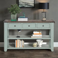 Console en bois de pin vieilli multicolore avec 3 tiroirs et 2 étagères – 1 pièce