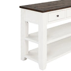 Console en bois de pin vieilli multicolore avec 3 tiroirs et 2 étagères – 1 pièce
