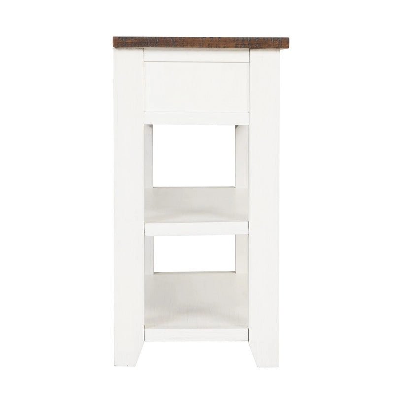Console en bois de pin vieilli multicolore avec 3 tiroirs et 2 étagères – 1 pièce