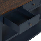 Console en bois de pin vieilli multicolore avec 3 tiroirs et 2 étagères – 1 pièce