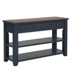 Console en bois de pin vieilli multicolore avec 3 tiroirs et 2 étagères – 1 pièce