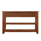 Console en bois de pin vieilli multicolore avec 3 tiroirs et 2 étagères – 1 pièce