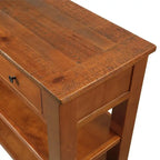 Console en bois de pin vieilli multicolore avec 3 tiroirs et 2 étagères – 1 pièce