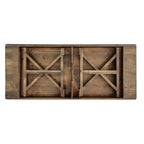 Table à manger rectangulaire pliante en pin massif rustique antique / rustique antique avec pieds en X – Peut accueillir jusqu'à 8 personnes