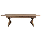 Table à manger rectangulaire pliante en pin massif rustique antique / rustique antique avec pieds en X – Peut accueillir jusqu'à 8 personnes