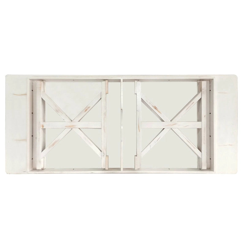 Table à manger rectangulaire pliante en pin massif rustique antique / rustique antique avec pieds en X – Peut accueillir jusqu'à 8 personnes