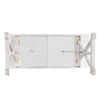 Table à manger rectangulaire pliante en pin massif rustique antique / rustique antique avec pieds en X – Peut accueillir jusqu'à 8 personnes