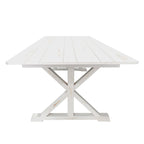 Table à manger rectangulaire pliante en pin massif rustique antique / rustique antique avec pieds en X – Peut accueillir jusqu'à 8 personnes