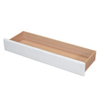 Lit plateforme capitonné Queen Blanc/Beige/Gris avec lumières LED, ports USB et tiroir de rangement – 2 personnes