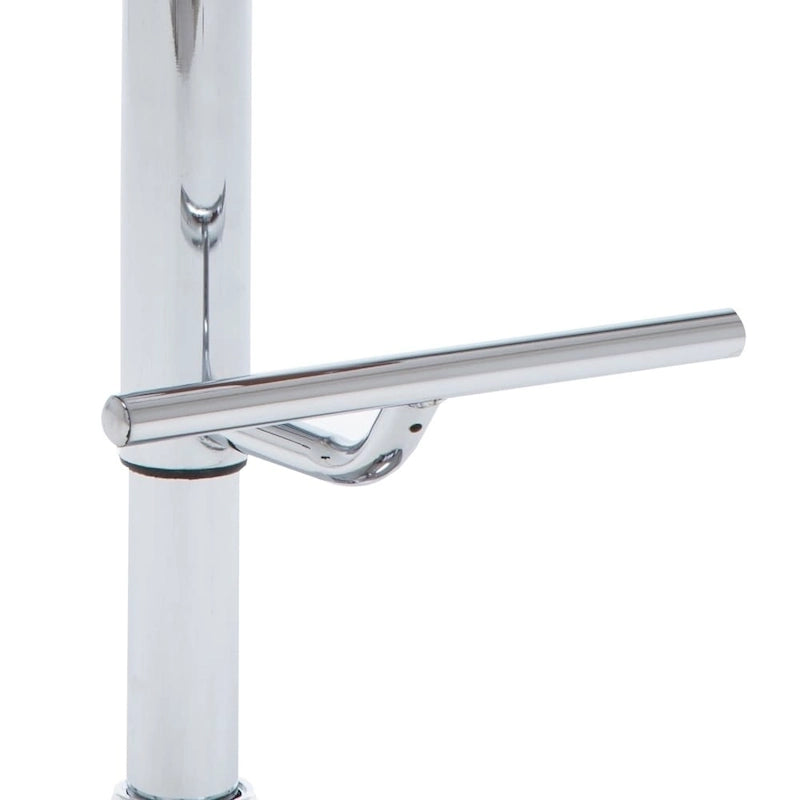 Tabouret de bar pivotant en similicuir gris/noir/blanc avec dossier incurvé en noyer et piétement en chrome réglable – 1 personne