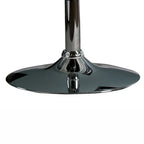 Tabouret de bar pivotant en similicuir gris/noir/blanc avec dossier incurvé en noyer et piétement en chrome réglable – 1 personne