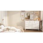 Commode 9 tiroirs noire/blanche/marine avec pieds en bois massif et finition laquée