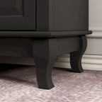 Commode 9 tiroirs noire/blanche/marine avec pieds en bois massif et finition laquée