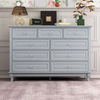 Commode 9 tiroirs noire/blanche/marine avec pieds en bois massif et finition laquée