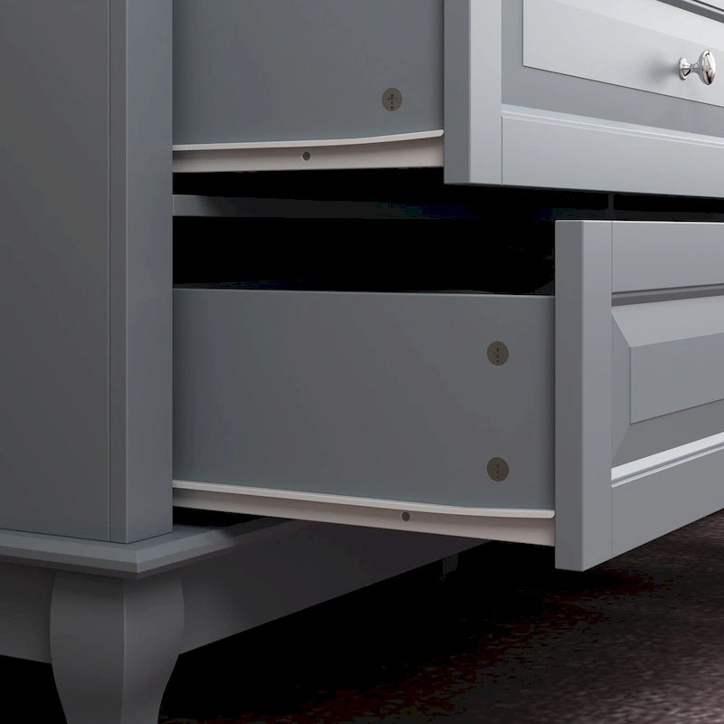 Commode 9 tiroirs noire/blanche/marine avec pieds en bois massif et finition laquée