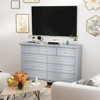 Commode 9 tiroirs noire/blanche/marine avec pieds en bois massif et finition laquée