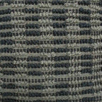 Pouf cube en jute tissé à la main, bleu/sarcelle/naturel, avec housse amovible – 1 personne