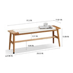 Banc de salle à manger en chêne massif avec assise en tissu tissé – Hauteur standard
