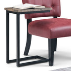 Table d'appoint industrielle en C, finition multiple, avec cadre en métal et plateau en bois de manguier ou en marbre – 1 personne