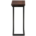 Table d'appoint industrielle en C, finition multiple, avec cadre en métal et plateau en bois de manguier ou en marbre – 1 personne