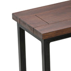Table d'appoint industrielle en C, finition multiple, avec cadre en métal et plateau en bois de manguier ou en marbre – 1 personne