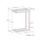 Table d'appoint industrielle en C, finition multiple, avec cadre en métal et plateau en bois de manguier ou en marbre – 1 personne