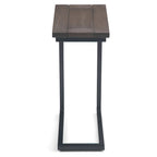 Table d'appoint industrielle en C, finition multiple, avec cadre en métal et plateau en bois de manguier ou en marbre – 1 personne