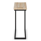 Table d'appoint industrielle en C, finition multiple, avec cadre en métal et plateau en bois de manguier ou en marbre – 1 personne