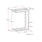 Table d'appoint industrielle en C, finition multiple, avec cadre en métal et plateau en bois de manguier ou en marbre – 1 personne