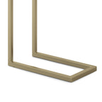 Table d'appoint industrielle en C, finition multiple, avec cadre en métal et plateau en bois de manguier ou en marbre – 1 personne