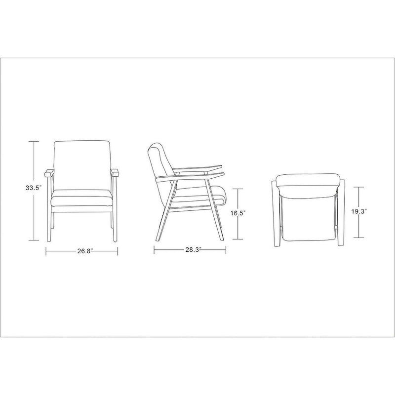 Fauteuil d'appoint style Mid-Century moderne en similicuir noir et blanc avec cadre en bois de hêtre – 1 place