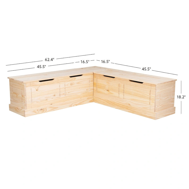 Banc de coin en L sans dossier pour coin-repas, blanc/naturel/non peint/noir, avec rangement supérieur à vérins et charnières à fermeture douce
