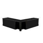 Banc de coin en L sans dossier pour coin-repas, blanc/naturel/non peint/noir, avec rangement supérieur à vérins et charnières à fermeture douce