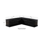 Banc de coin en L sans dossier pour coin-repas, blanc/naturel/non peint/noir, avec rangement supérieur à vérins et charnières à fermeture douce