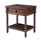 Table de chevet fuseau multicolore avec tiroir et étagère ouverte – 1 personne